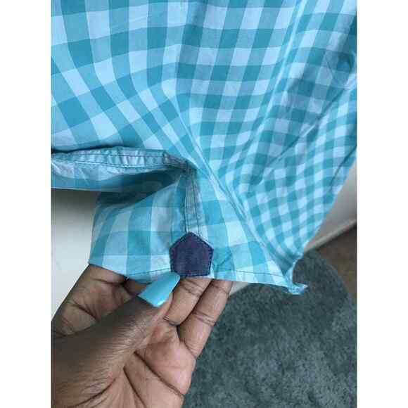 Lee Dungaree Mens Blue Collared Button Down Shirt Short Sleeve Small Plaid - Picture 8 of 8